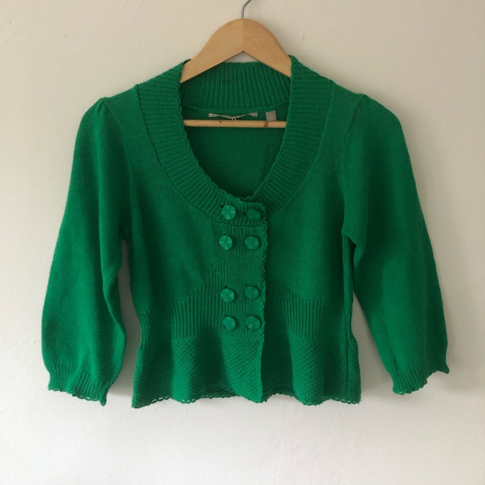 Anthropology Knitted and Knotted  peplum sweater